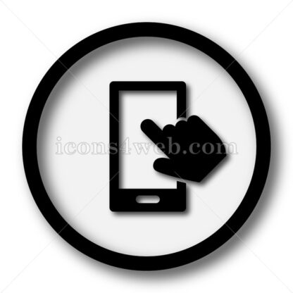 Smartphone with hand simple icon. Smartphone with hand simple button. - Website icons