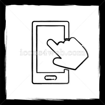 Smartphone with hand sketch icon. - Website icons