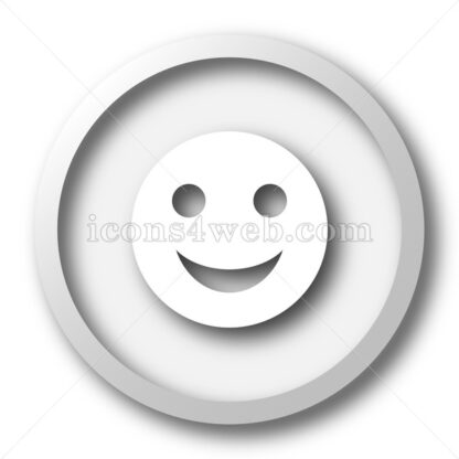 Smiley white icon. Smiley white button - Website icons