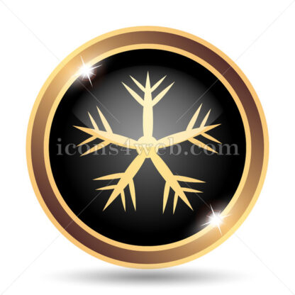 Snowflake gold icon. - Website icons
