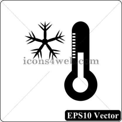 Snowflake with thermometer black icon. EPS10 vector. - Website icons
