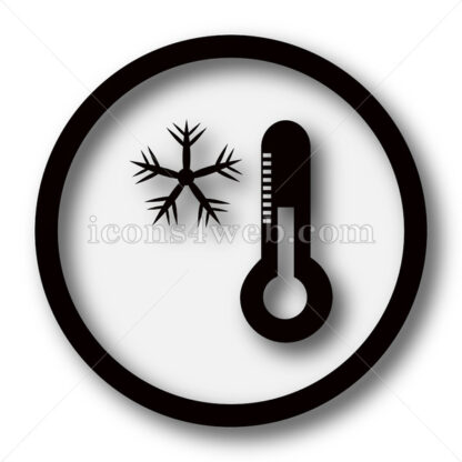 Snowflake with thermometer simple icon, simple button - Icons for website
