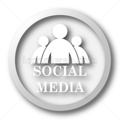 Social media white icon. Social media white button - Website icons