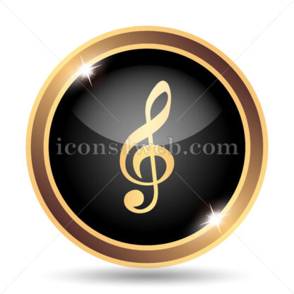 Sol key music symbol gold icon. - Website icons