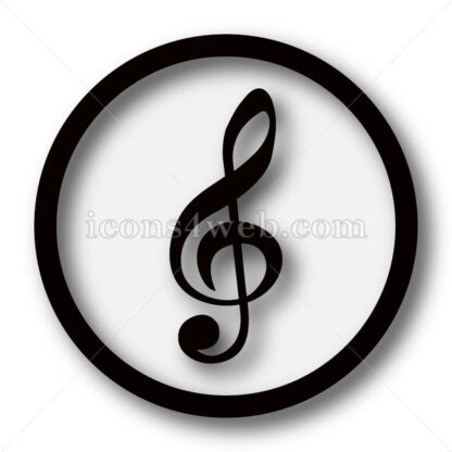 Sol key music symbol simple icon. Sol key music symbol simple button. - Website icons