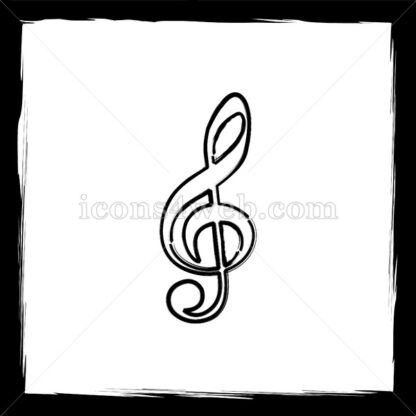 Sol key music symbol sketch icon. - Website icons