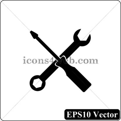 Spanner and screwdriver black icon. EPS10 vector. - Website icons