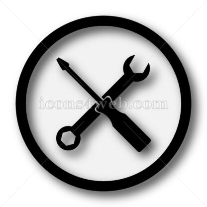 Spanner and screwdriver simple icon. Tools simple button. - Website icons