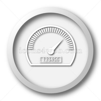 Speedometer white icon. Speedometer white button - Website icons