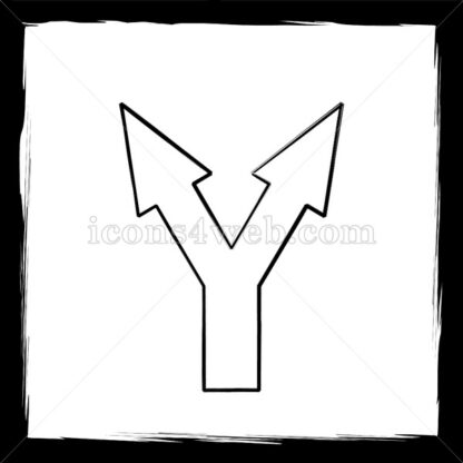 Split arrow sketch icon. - Website icons