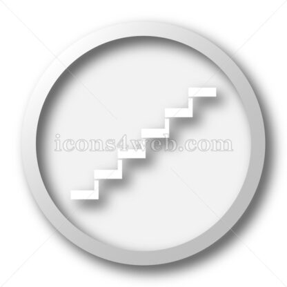 Stairs white icon. Stairs white button - Website icons