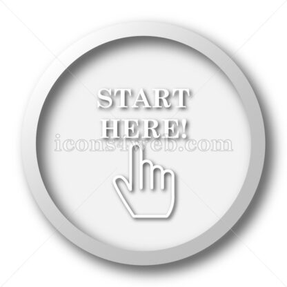 Start here white icon. Start here white button - Website icons
