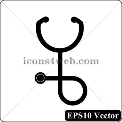 Stethoscope black icon. EPS10 vector. - Website icons