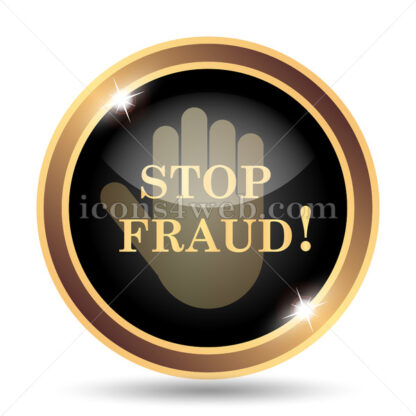 Stop fraud gold icon. - Website icons
