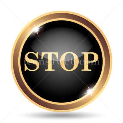 Stop gold icon. - Website icons