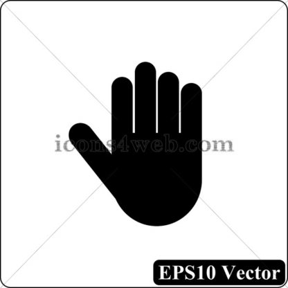 Stop hand black icon. EPS10 vector. - Website icons