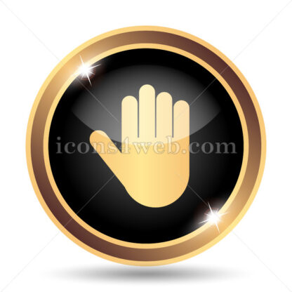 Stop hand gold icon. - Website icons