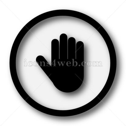 Stop hand simple icon. Stop hand simple button. - Website icons