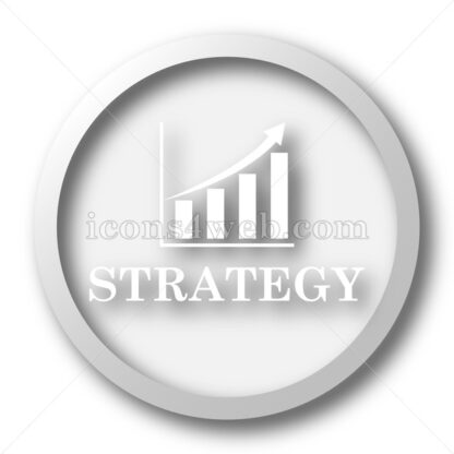 Strategy white icon. Strategy white button - Website icons