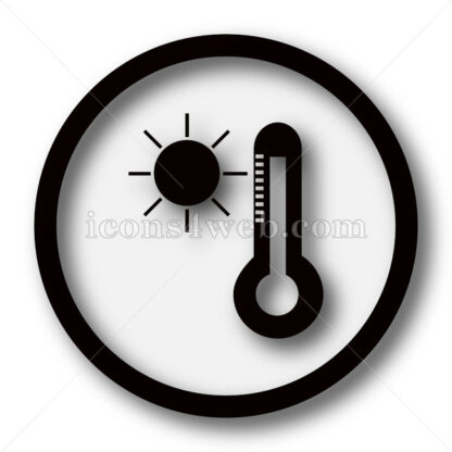 Sun and thermometer simple icon. Sun and thermometer simple button. - Website icons
