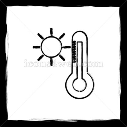 Sun and thermometer sketch icon. - Website icons
