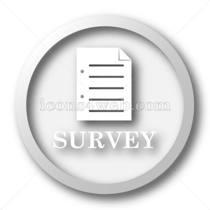 Survey white icon. Survey white button - Website icons