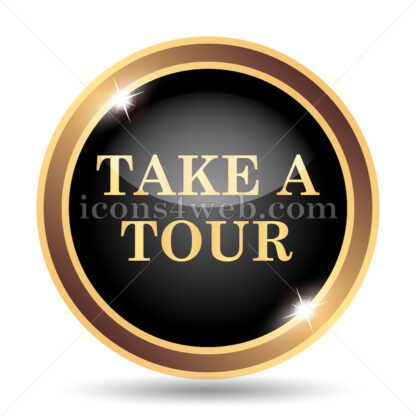 Take a tour gold icon. - Website icons