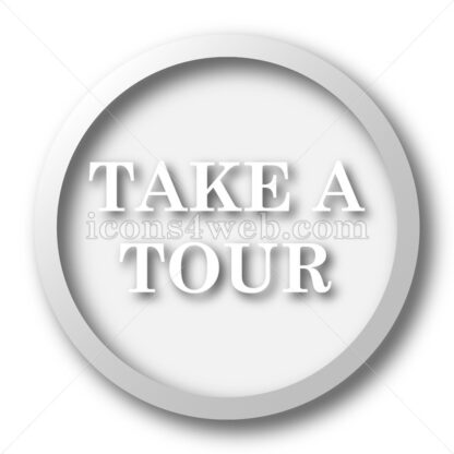 Take a tour white icon. Take a tour white button - Website icons