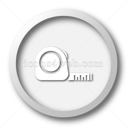 Tape measure white icon. Tape measure white button - Website icons