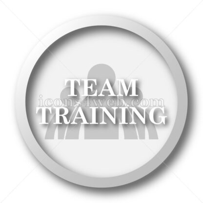 Team training white icon. Team training white button - Website icons