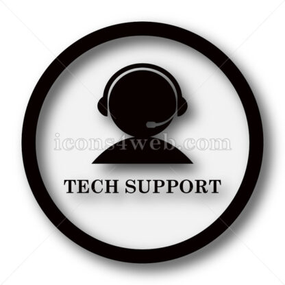 Tech support simple icon. Tech support simple button. - Website icons