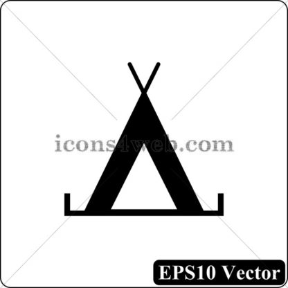 Tent black icon. EPS10 vector. - Website icons