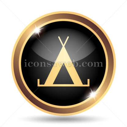 Tent gold icon. - Website icons