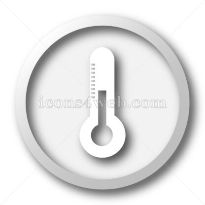 Thermometer white icon. Thermometer white button - Website icons