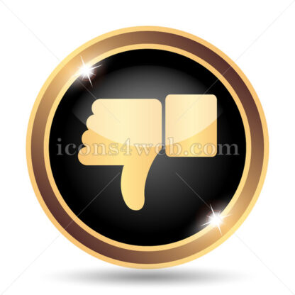 Thumb down gold icon. - Website icons