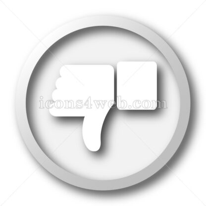 Thumb down white icon. Thumb down white button - Website icons