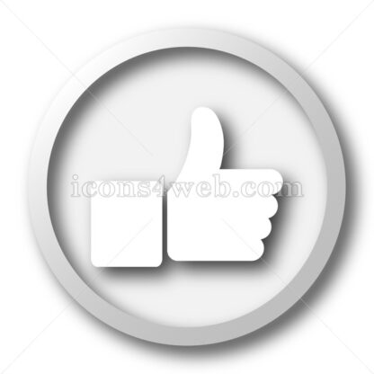 Thumb up white icon. Thumb up white button - Website icons