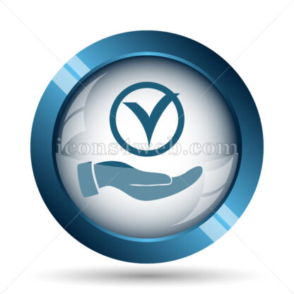 Tick with hand image icon. - Website icons