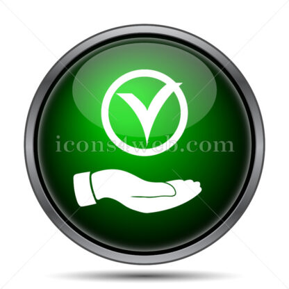 Tick with hand internet icon. - Website icons