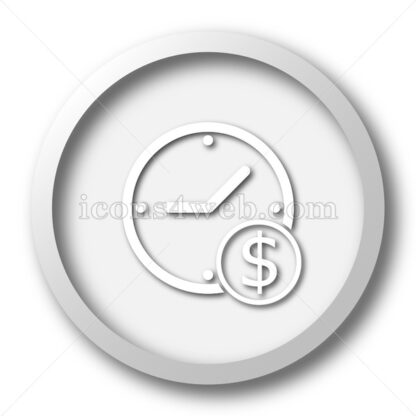Time is money white icon. Time is money white button - Website icons