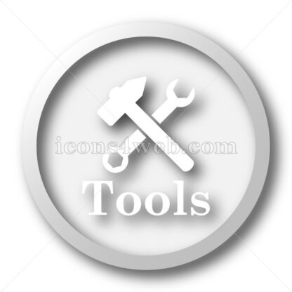Tools white icon. Tools white button - Website icons