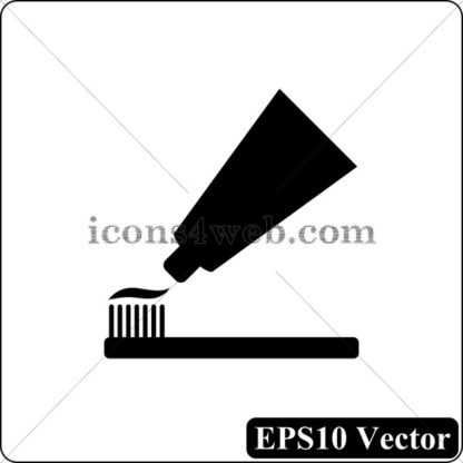 Tooth paste and brush black icon. EPS10 vector. - Website icons