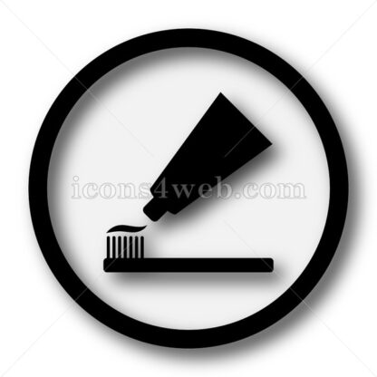 Tooth paste and brush simple icon button. - Icons for website