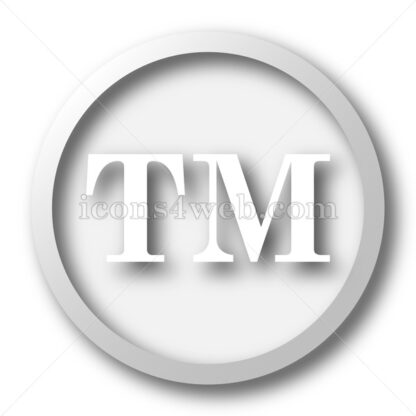 Trade mark white icon. Trade mark white button - Website icons
