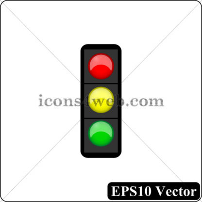 Traffic light black icon. EPS10 vector. - Website icons