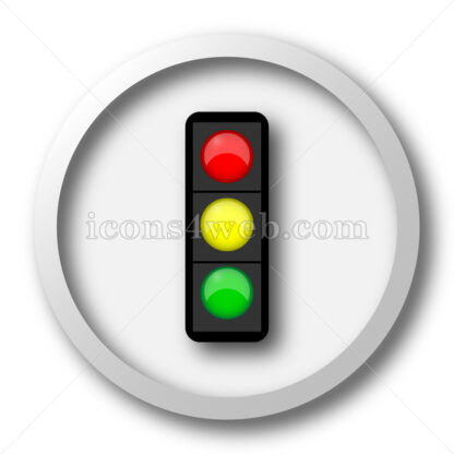 Traffic light white icon. Traffic light white button - Website icons