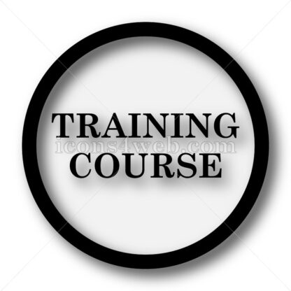 Training course simple icon. Training course simple button. - Website icons
