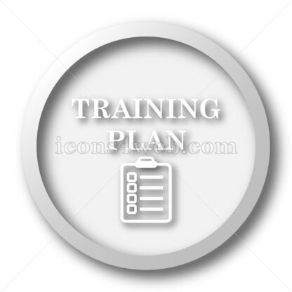 Training plan white icon. Training plan white button - Website icons