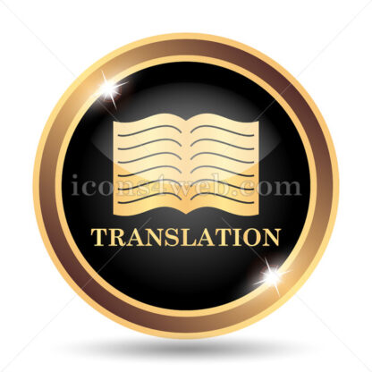 Translation book gold icon. - Website icons