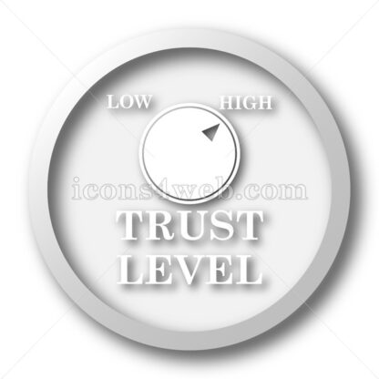 Trust level white icon. Trust level white button - Website icons